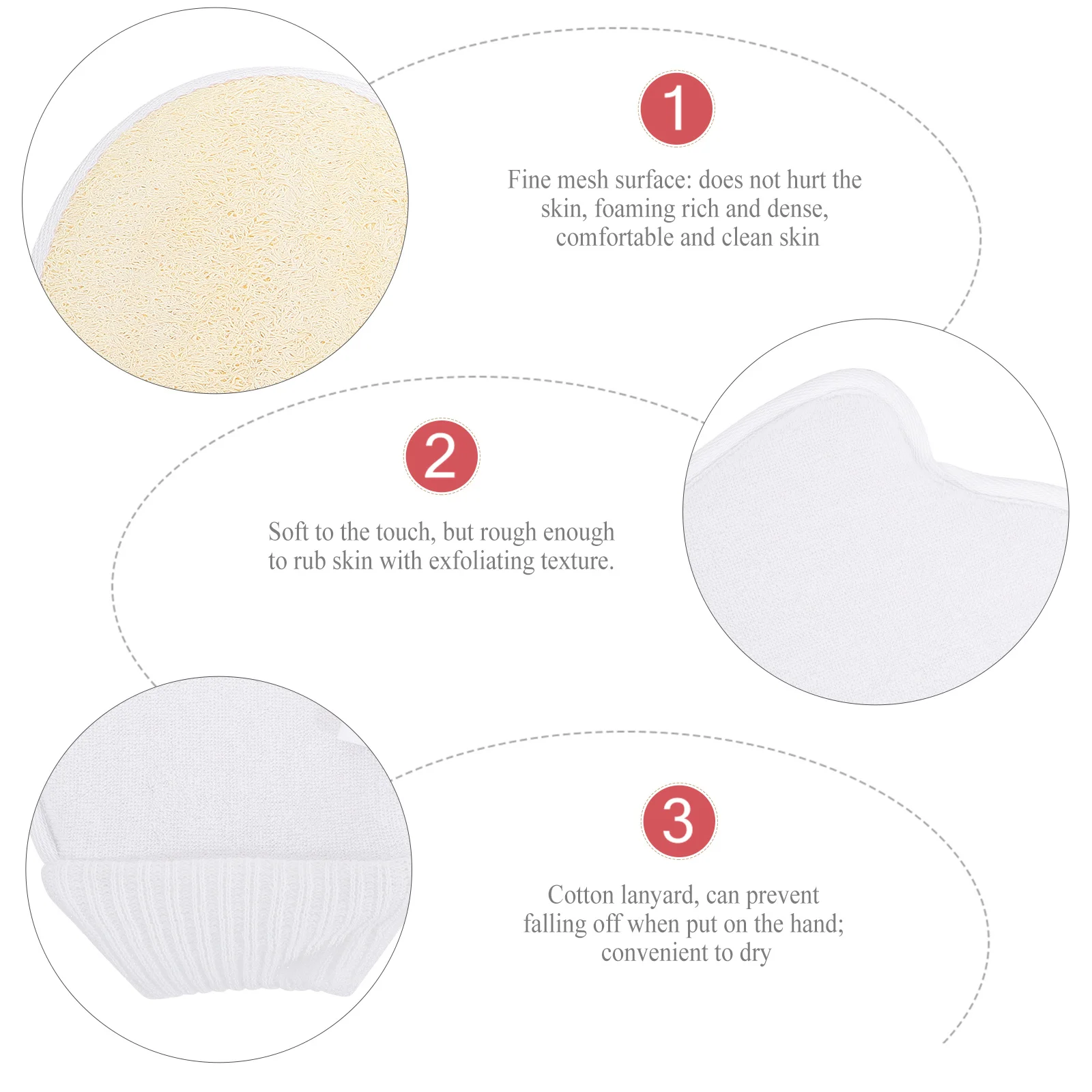 2 قطعة قفازات اللوف الإسفنج قفازات حمام التقشير لفرك الجسم أداة العناية بالبشرة على الوجهين تنظيف عميق لطيف على