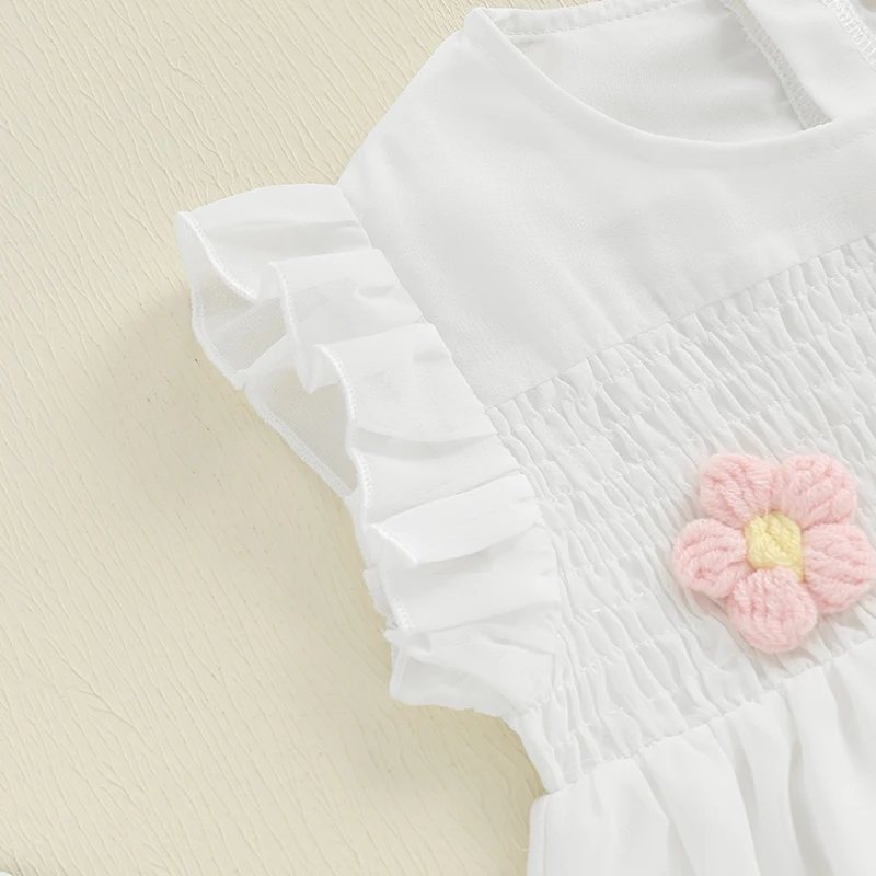 愛らしい女の赤ちゃん花柄ノースリーブフリルドレス夏のビーチウェディングパーティーカジュアル衣装かわいいドレスウェア
