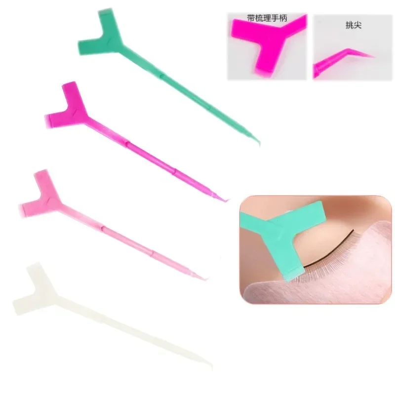 10Pcs Reuseable Eyelash Perming Stick Tool Plastic Eyelash Extension Y Shape Comb Lash Lifting Curler Applicator Make Up Brushes