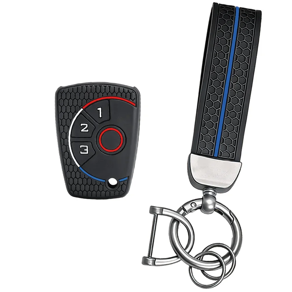 Slim Streamlined Race Hex Sleeve With Keychain For Chevy Malibu Captiva Onix Volt Skin-friendly Smooth Remote Key Holder Case