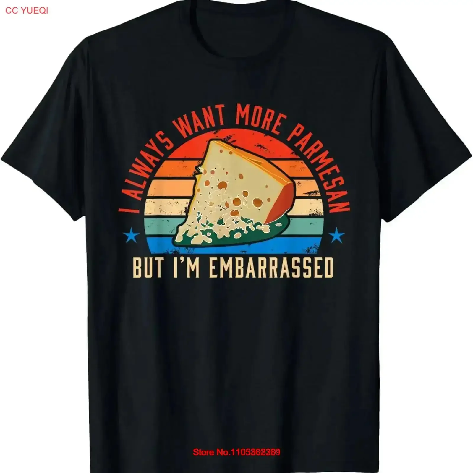 Camiseta vintage con diseño de 'Siempre quiero más queso parmesano, pero me enojo por estar avergonzado', ropa de diseñador con efecto lavado, top versátil para uso diario