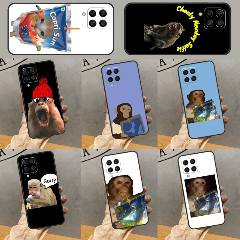 Monkey Sipping  Capri Meme Case For Samsung Galaxy M32 M12 M52 M13 M23 M33 M53 M20 M21 M51 M30s M31s M14 M54 M34 Cover