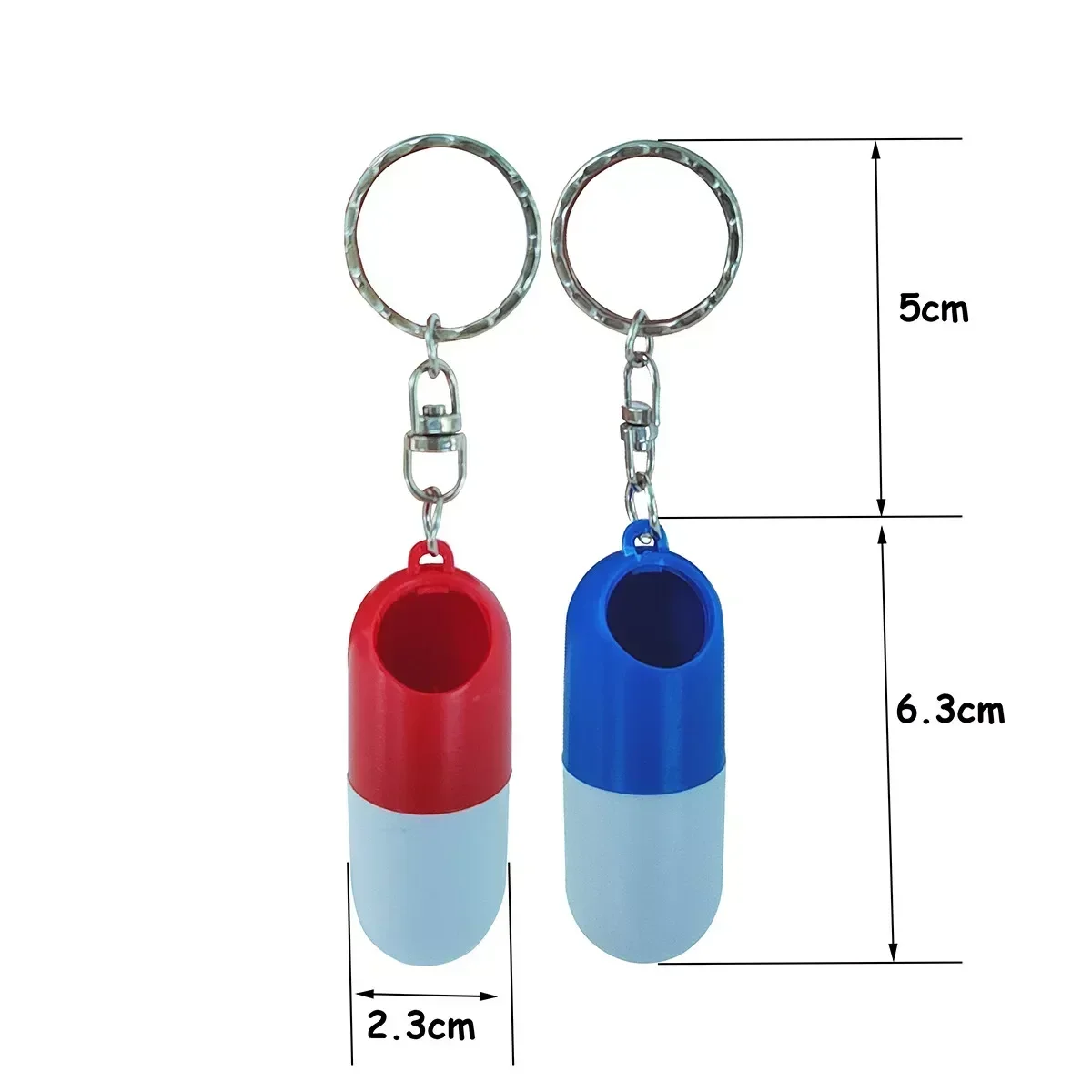 2pcs Pill Case Keychain Pill Boxes Capsule Shape Waterproof Pill Box images - 6