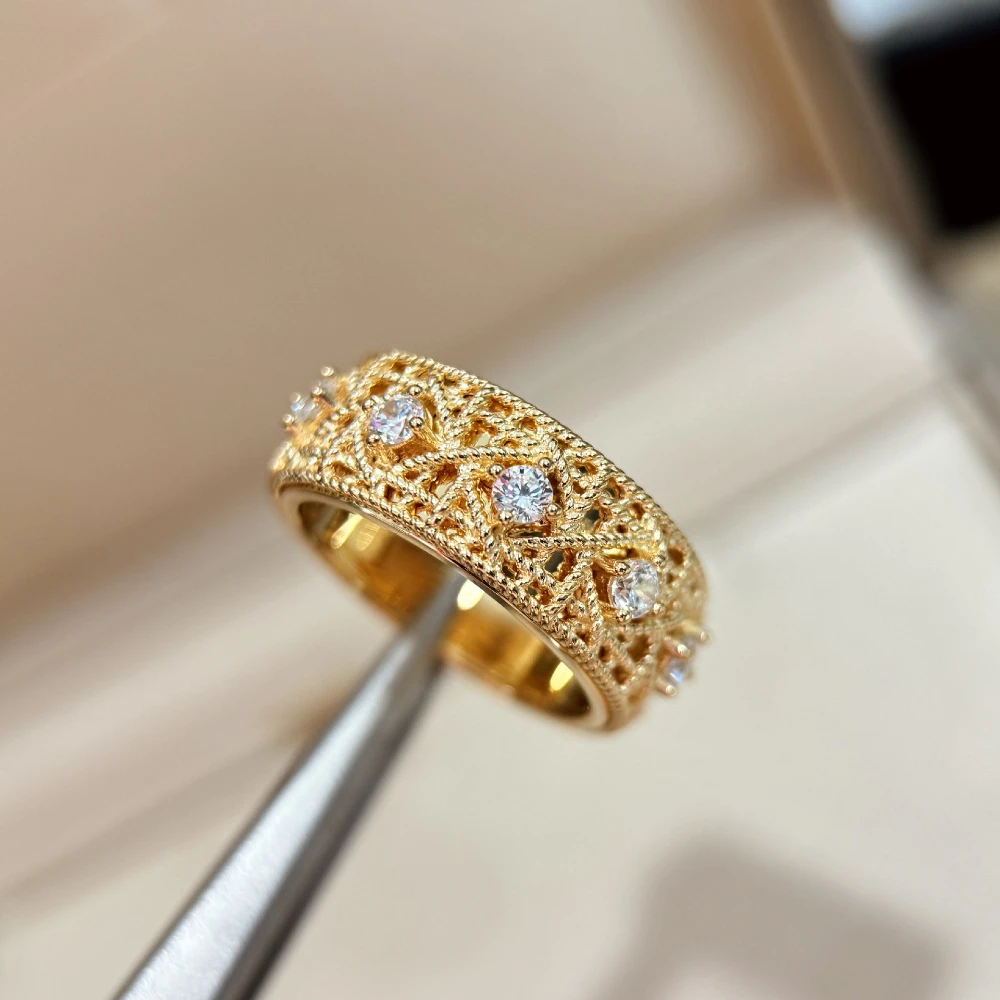 

Pure 925 sterling silver, high-quality popular brand luxury jewelry, crossed square exquisite anillo compromiso para mujer