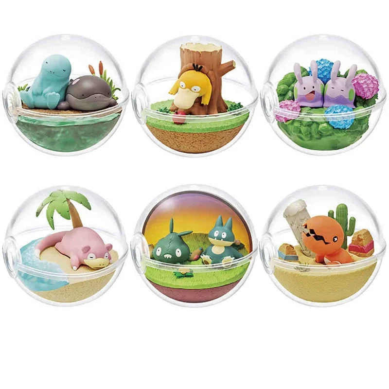 Genuine Re-Ment Pokemon Leisure time Poke Ball Trapinch Gonbe Slowpoke Goomy Action Figure Model Toys Gift for Birthday