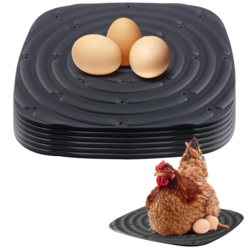 N38R_8 Pack Chicken Nesting Pads for Laying Eggs, Nesting Box Liners,Black