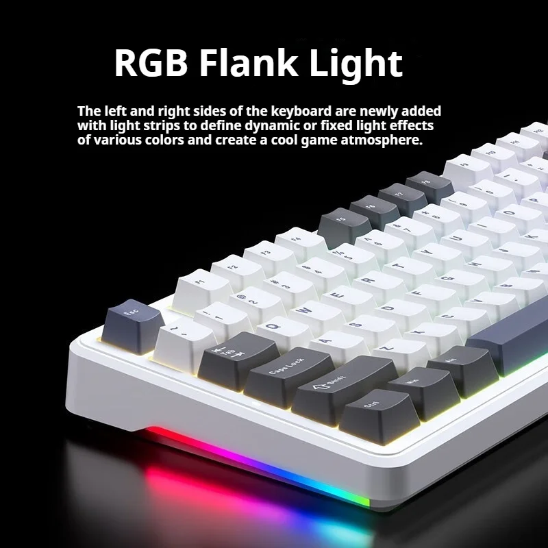 Imagem -03 - Tri-mode Teclado Mecânico do Jogo Bluetooth Estrutura de Junta Pbt Keycap Hot Pluggable Rgb Light 2.4g Aula-f87pro