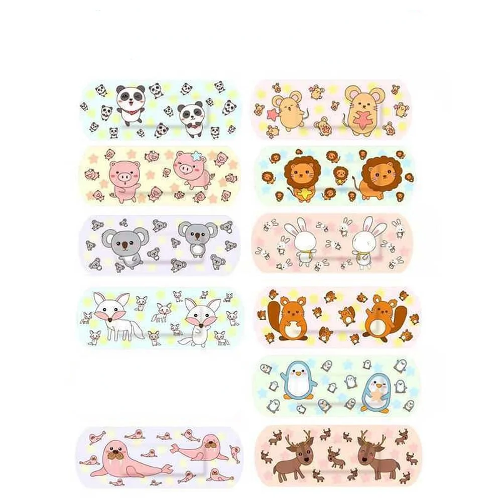 100/120/160pcs Cute Cartoon Waterproof Band Aid Hemostasis Adhesive Bandages First Aid Emergency Kit for Kids Children Random