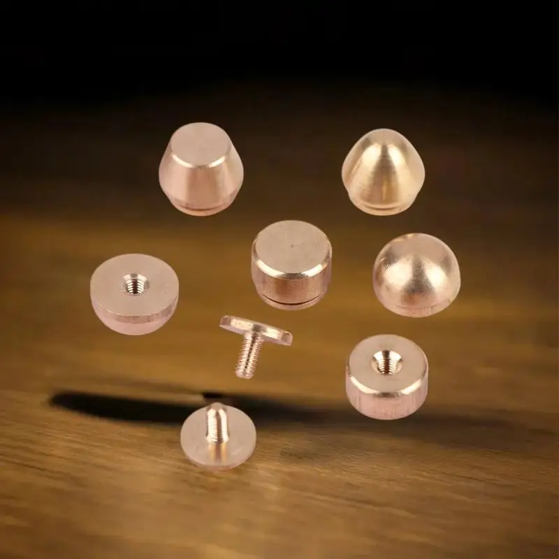 5Set High Quality Solid Brass Rivet And Screws DIY Leather Bag Decoration Suitcase Botton Feet Rivet Accessories