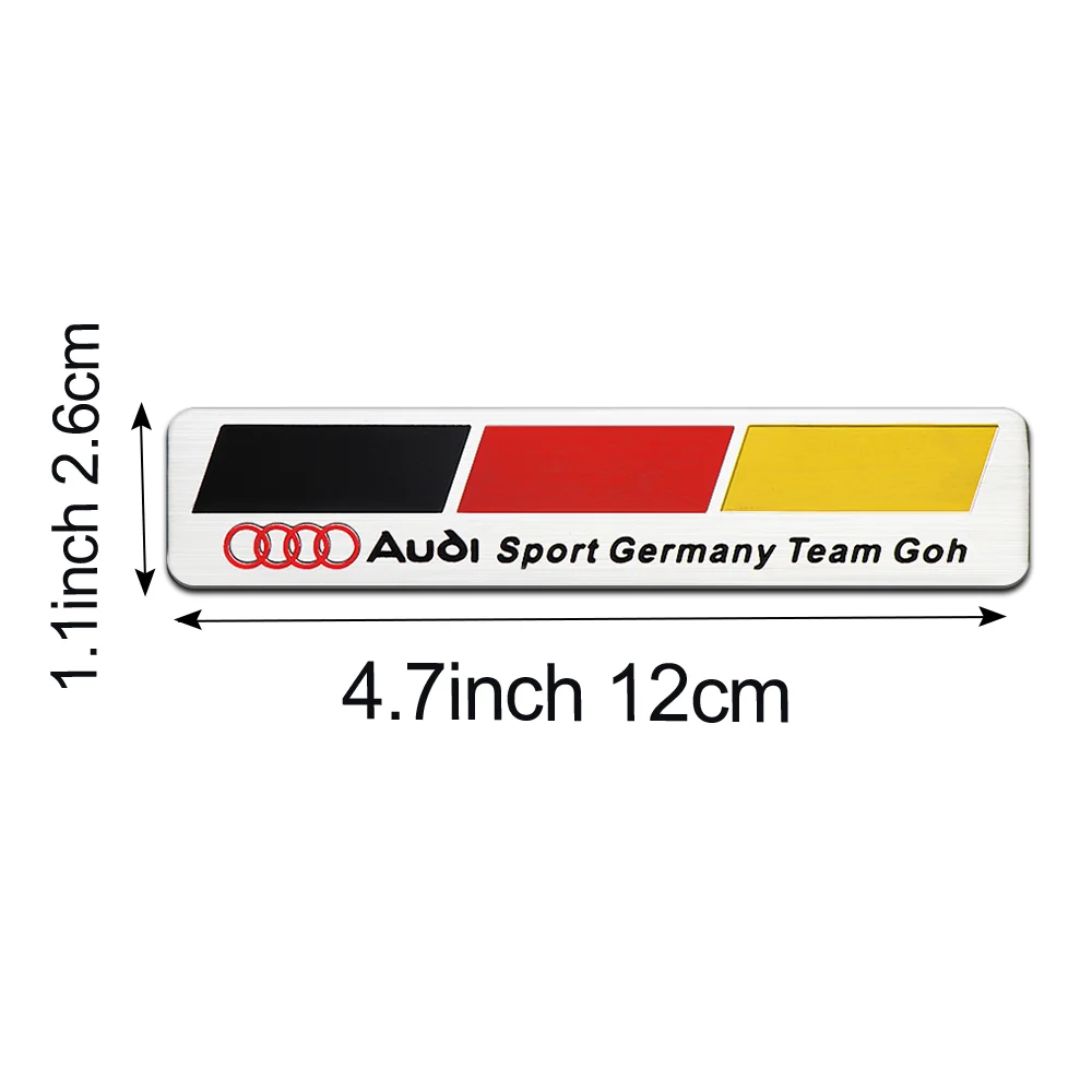 For Audi Sline A1 A2 A3 B5 8P 8V 8L RS8 RS3 RS4 RS5 RS6 S1 S2 S3 S5 1PCS 3D Aluminum Car Body Rear Trunk Tail Stickers Valve Cap view 3