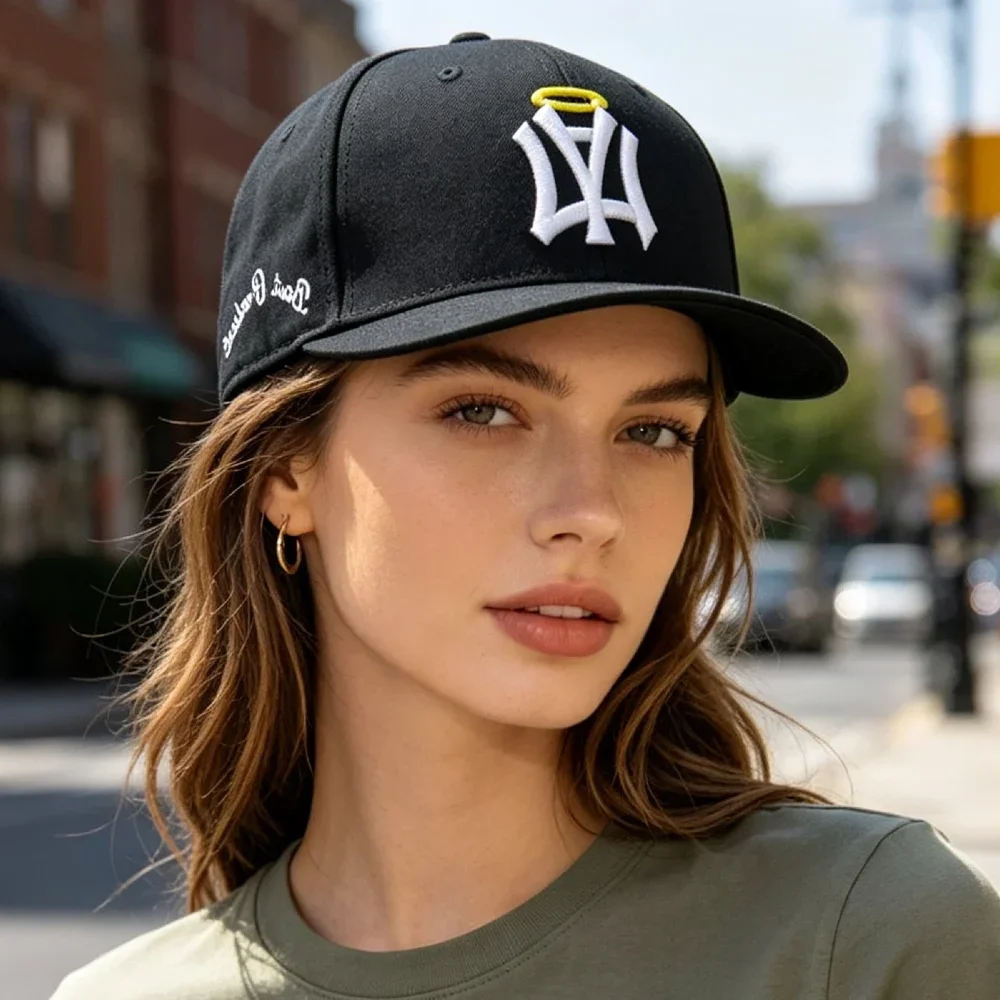 Heißer Verkauf: Unisex Flat-Bill-Snapback-Cap mit NA-Buchstaben und Flügel-Stickerei – Lässige Outdoor-Trend-Baseballkappe für Herren und Damen – Detail 25