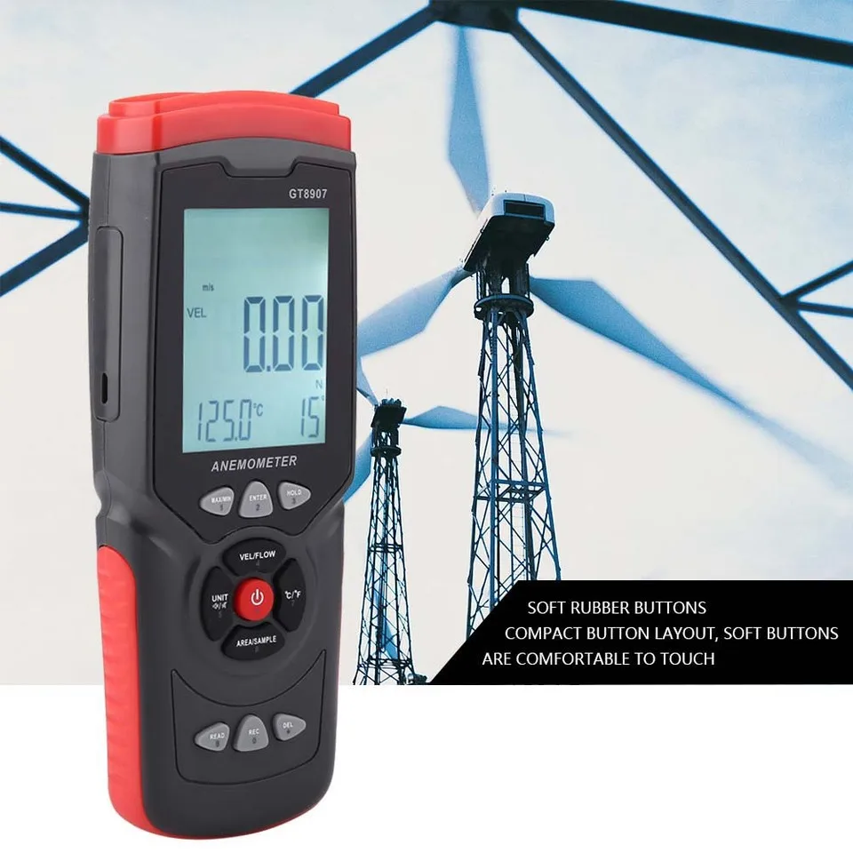 GT8907 QILU Digital USB Anemometer Multifunction Wind Speed & Temperature Air Tester Thermometer