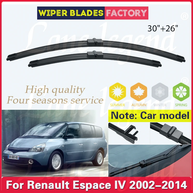 

For Renault Espace 4 IV 2002 - 2014 2013 2012 2011 Wiper Front Wiper Blades Windshield Windscreen Clean Window Rain Brush 30"26"