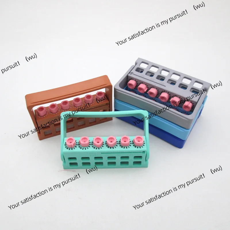 Dental Counter 6-hole Root Canal File Counting Measuring Rack, Oral Tools High Temperature Sterilization Box Root Canal File