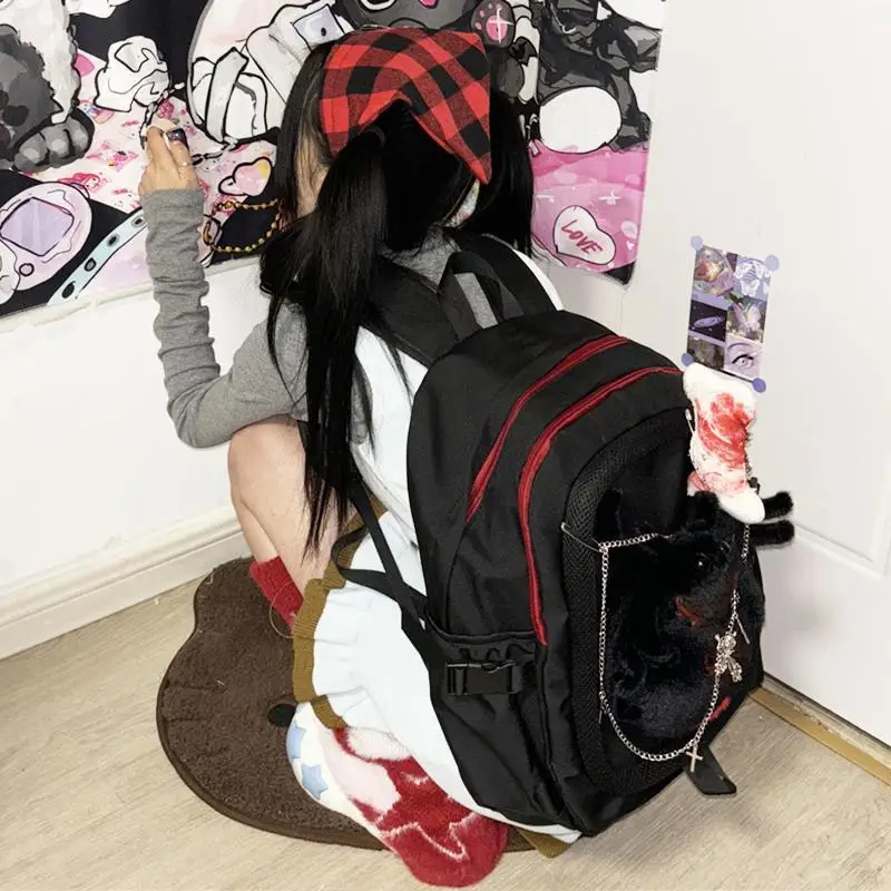 Schönes Leben original dunkel gotischen Rucksack Subkultur Punk große Kapazität Pendler Rucksack Spinne Freizeit Nische Rucksack Mädchen Geschenk