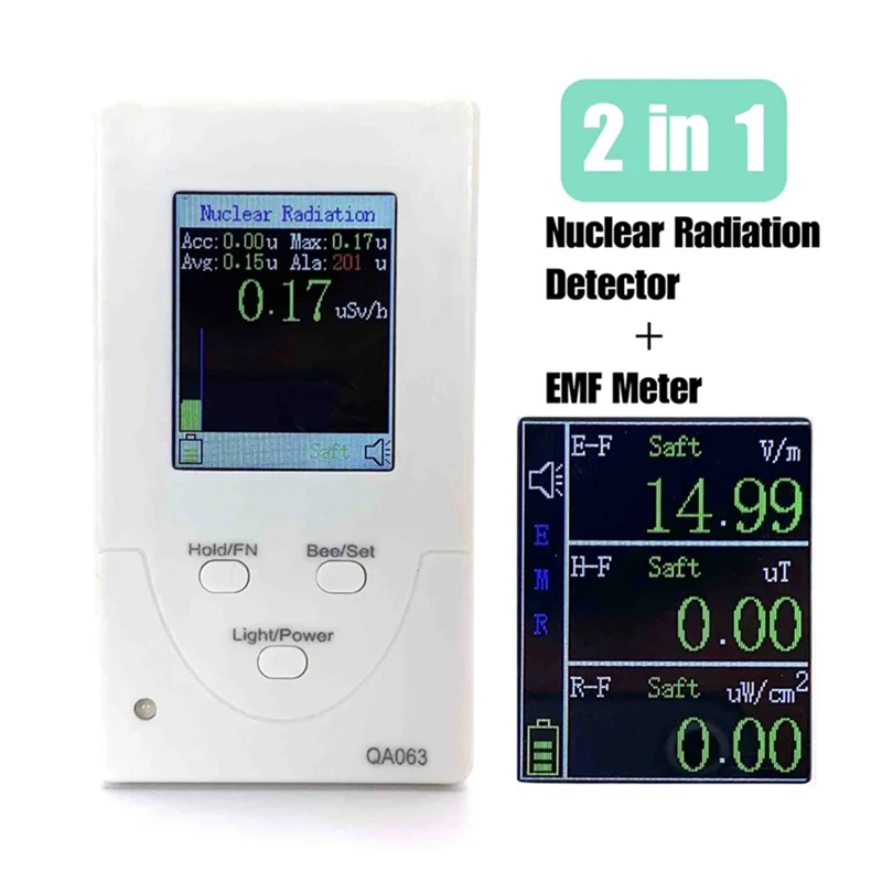 Geiger Counter Dosimeter Nuclear Radiation Detector Hard β γ-Ray X-Ray Iodine 131 Detector 3 Alarm Ways EMF Meter