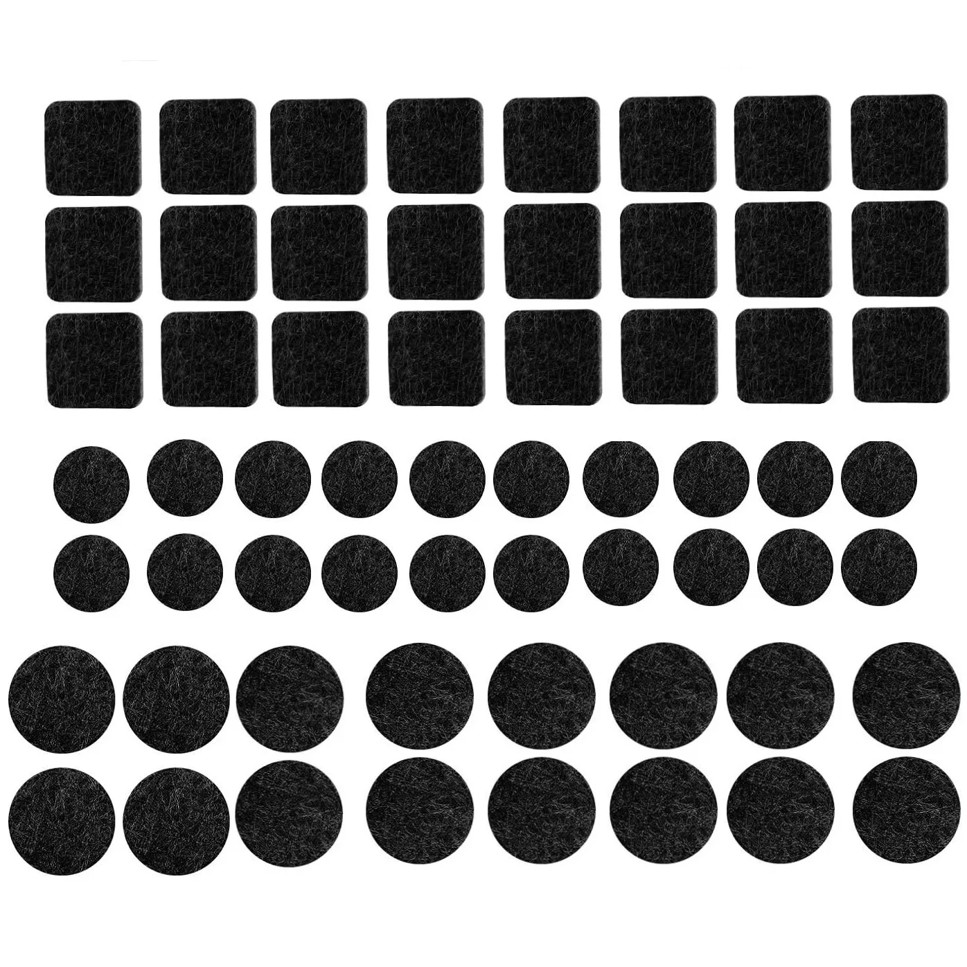 Selbstklebende Filzgleiter – 60er-Pack. Filzgleiter für Stühle – Möbelpolster aus Filz, selbstklebend, schwarz, 3 mm dick – Detail 1