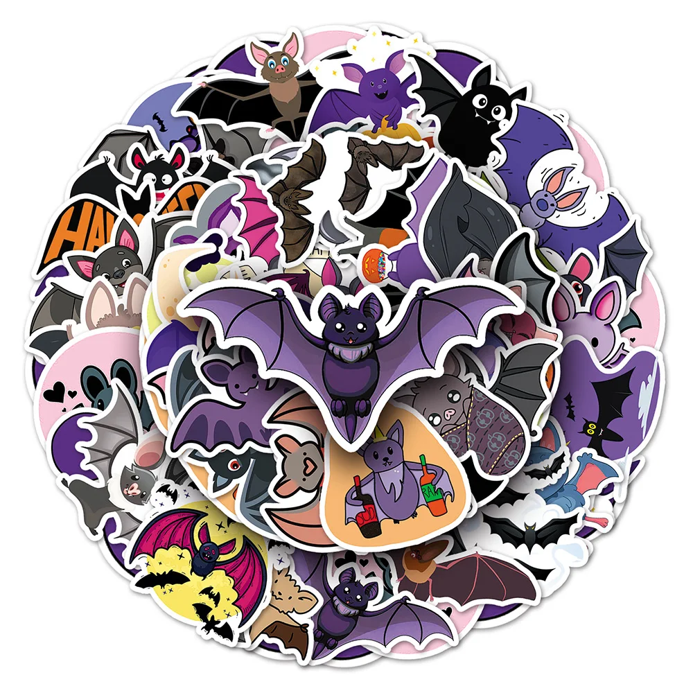 10/30/50PCS Cute Halloween Bat Cartoon Sticker DIY Laptop Luggage Skateboard Graffiti Decals Fun for Kid Toys Gift