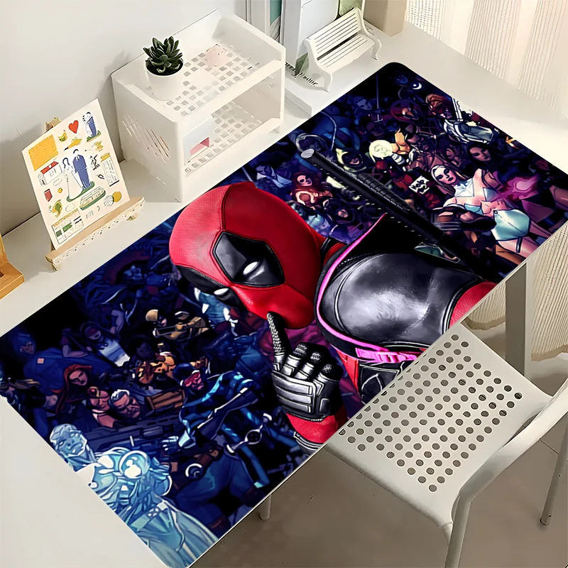 لوحة ماوس ديدبول ألعاب دفتر XXL ألعاب غير قابلة للانزلاق لوحة ماوس مطبوعة عالية الدقة لوحة مفاتيح كبيرة لوحة ماوس حصيرة مكتبية للألعاب