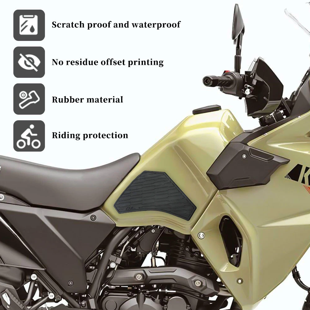 For Kawasaki KLR 650 KLR650 2021 2022 Tank Pads Anti-slip Scratch-resistant Rubber Knee Grip Sticker Decal Fuel Tank Protect