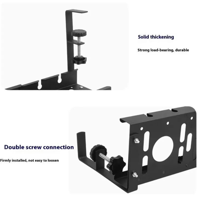 Heavy Duty Retractable Cable Organizer Tray - Iron Under Desk Cord Management for Office Home - view 3