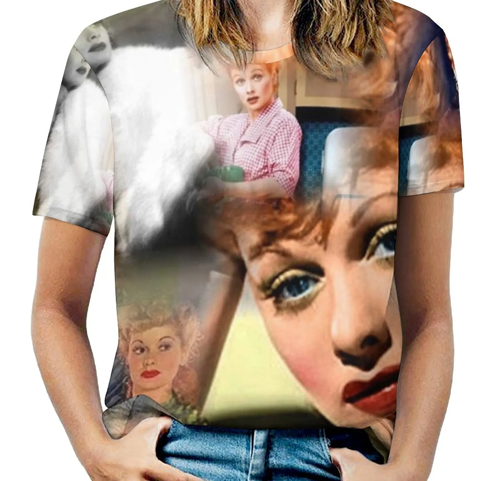 

Lucy Lucy Lucy Women T-Shirt Crewneck Casual Short Sleeve Tops Summer Tees Lucy Lucille Ball Gorgeous Funny Comedian Female