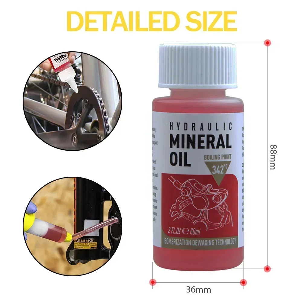 Bicycle Brake Mineral DOT 4 5.1 Oil System 60Ml Fluid Cycling Mountain Bikes for Shimano Bike Hydraulic Disc Brake Oil Fluid