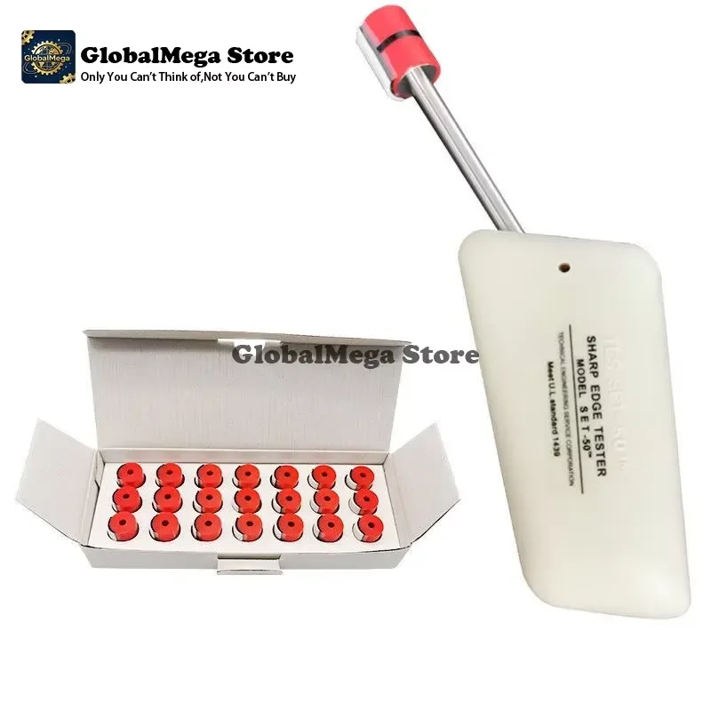 2026 Latest Industrial Edge Sharpness Tester Set UL1439D Compliant 21PCS Pressure Testing Kit with TC-3 Caps for Quality