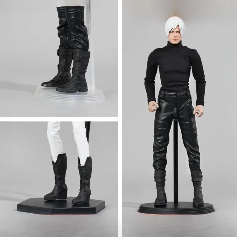 1/6 Scale Male/Female Black Shoes Direct Insertion Combat Long Boots Model for 12inch Action Figures Soilder Doll Parts