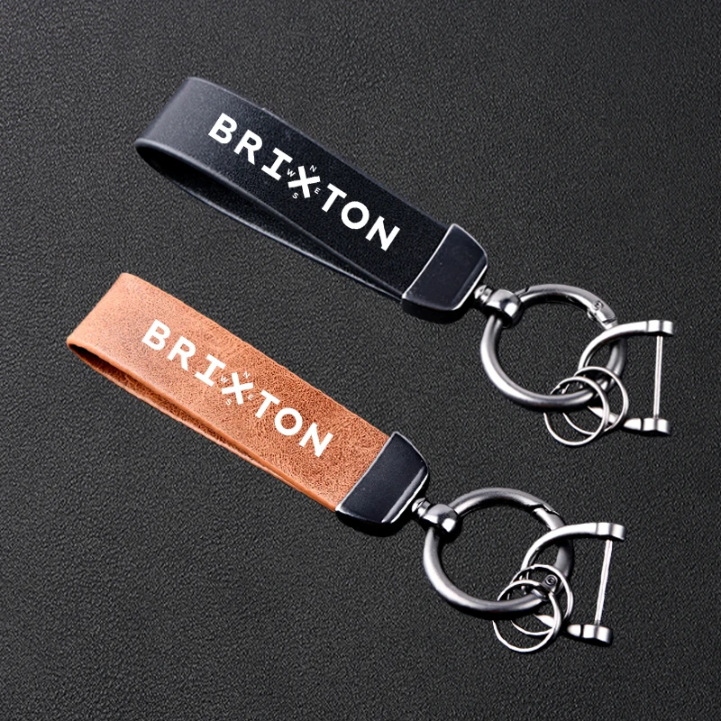 Für Brixton Cromwell 125 1200 Crossfire Storr 500 Sunray Felsberg 125 250 Hochwertiger Motorrad-Leder-Schlüsselanhänger, Metall-Schlüsselanhänger