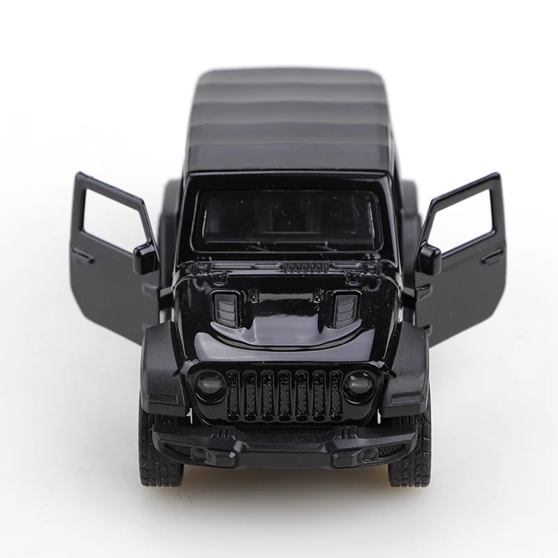 1/43 스케일 신형 다이캐스트 메탈 지프 루비콘 풀백 오프로드 차량, 세 도어 합금 모델, 정교한 어린이 장난감.
