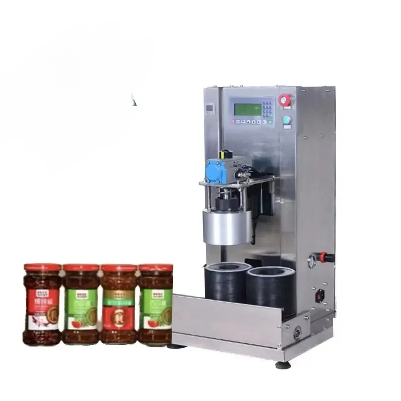 Vacuum Capping Machine Double Station Vacuum Sealing Machine Easy to Operate Suitable for Glass Bottles