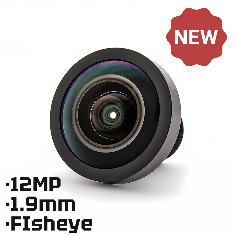 

HD 12MP M12 Mount Lens 1.9mm 185° Fisheye Lens Aperture F1.8 Format 1/2" With 650nm Filter For Surveillance Security CCTV Camera