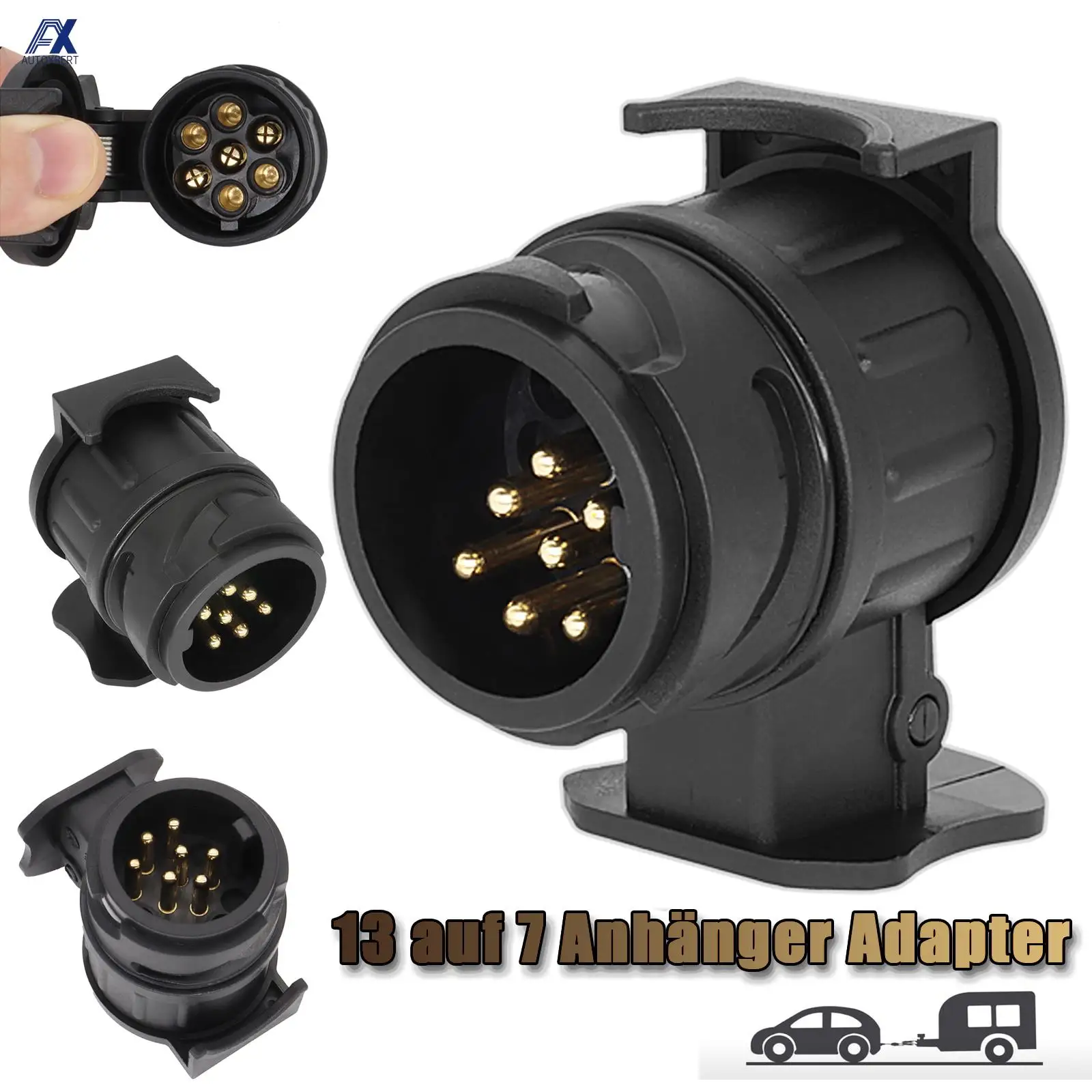 

13 To 7 Pin Trailer Electric Socket Adapter Plug Waterproof Trailer Wiring Connector Towbar Towing Socket Caravan Accessories