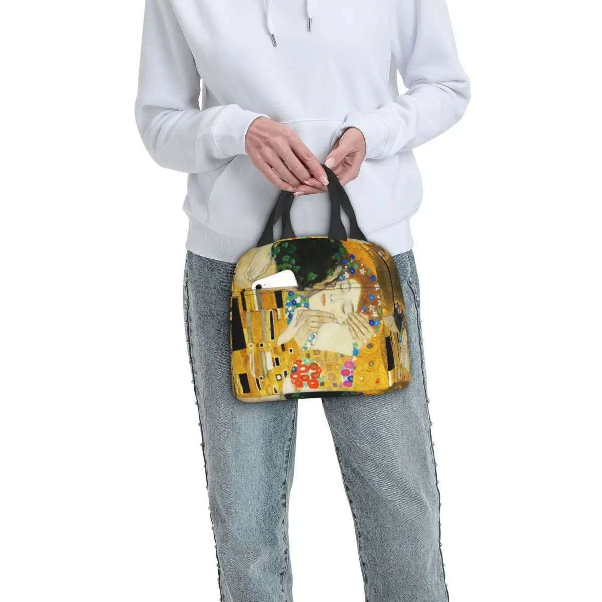 Klimt Kd'appareils-Sac isotherme pour femme, fourre-tout portable, glacière thermique, capacité gustative, boîte à lunch artistique, sacs de nourriture pour le travail et l'école