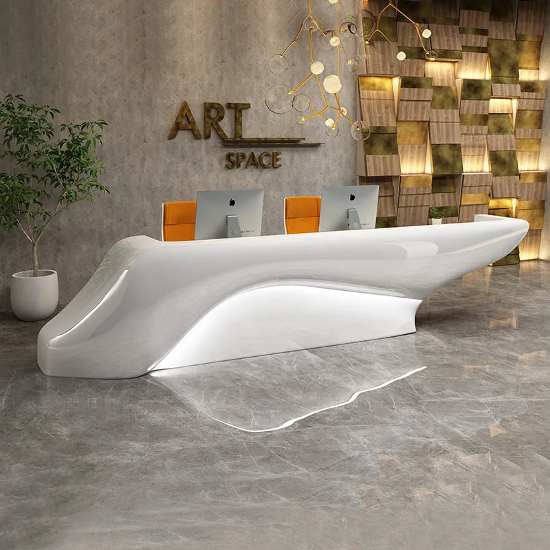 %*y Design MDF Piano Paint Reception Desk Front Counter Build Per Drawing Office Hotel Salon High Gloss Luxury OEM Factory