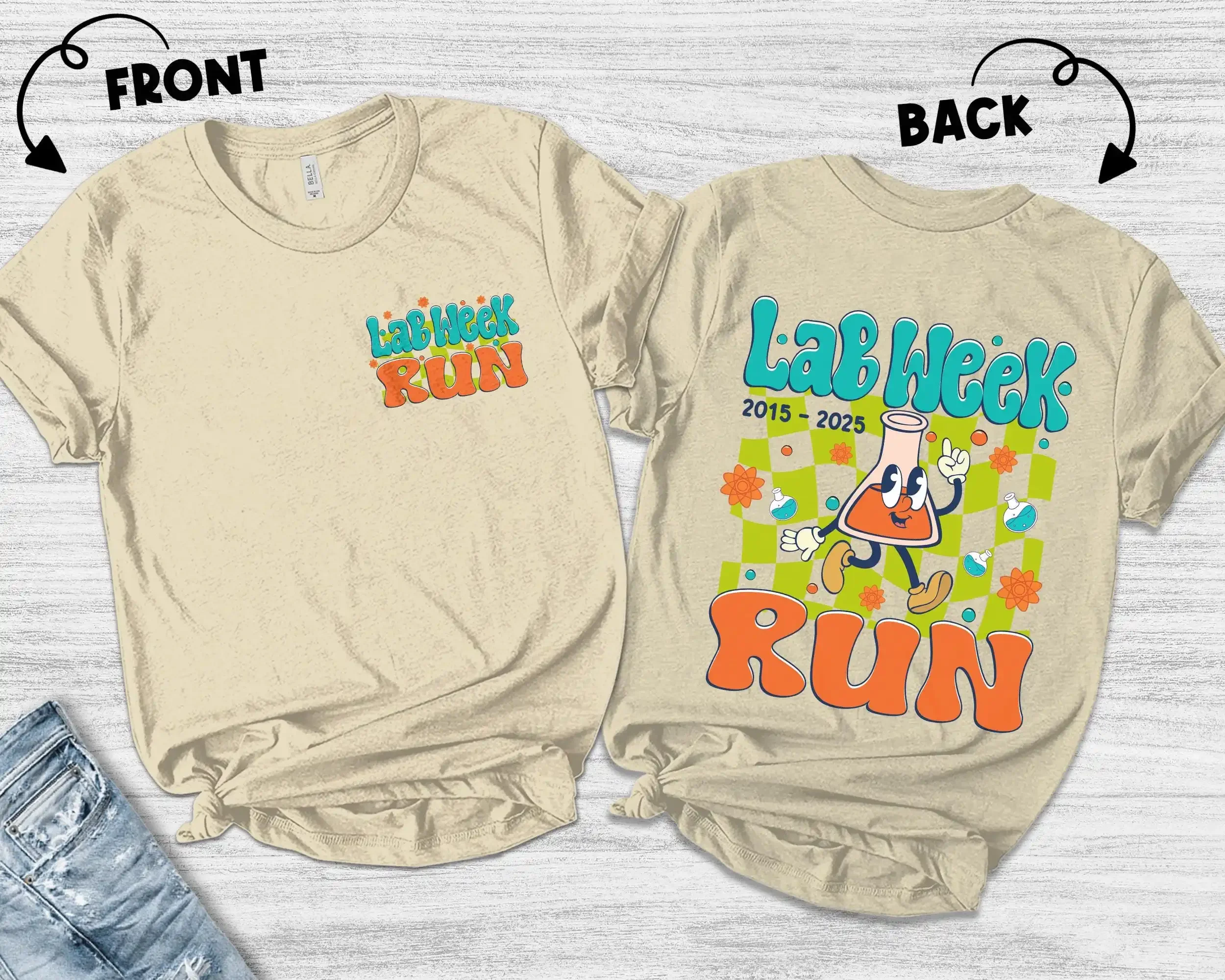 Retro Lab Week 2025 T Shirt Run 10th Annual Medical Tech Assistant Barb Group Team MLS MLT UNV411