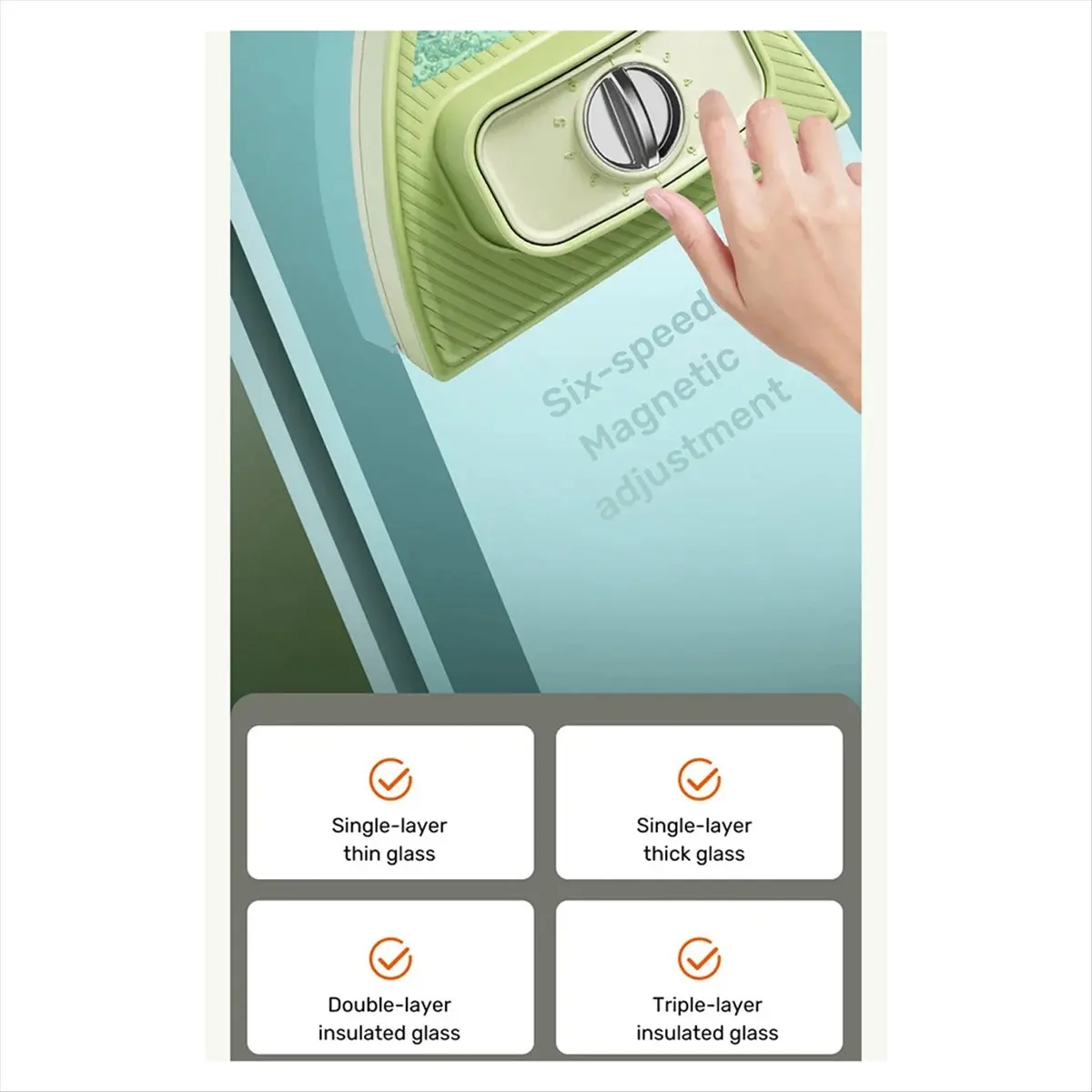 finefine Glass Cleaning Tool Household Brush Double-Sided Magnetic Window Cleaner Building Multifunctional Glass Cleaner