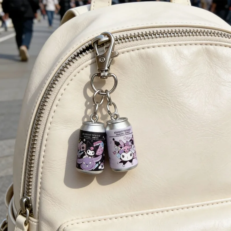 

Cartoon Cute Sanrio Kuromi Daily Can-shaped Backpack Resin Pendant, Sweet and Versatile Personalized Gift