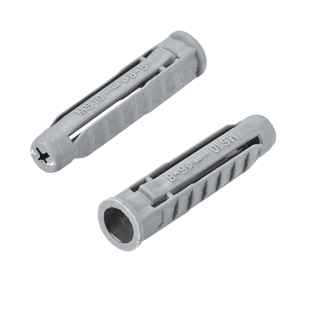Uxcell 24 szt. 10mmX50mm plastikowa obudowa rura kolumna beton kotwica wtyczka ścienna szary do domu ogród aplikacja DIY