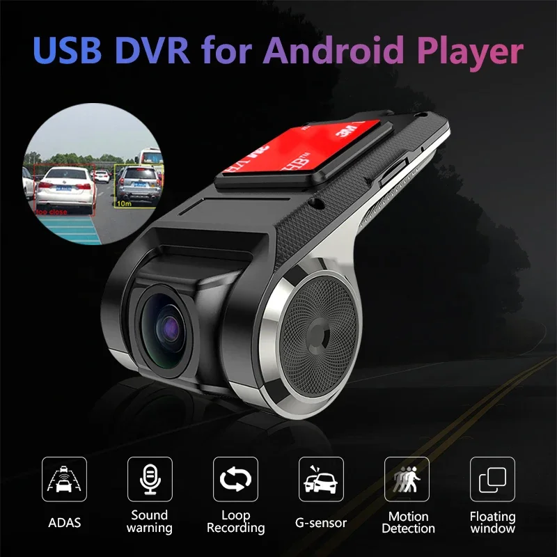 Car Dash Cam USB HD 1080P 170° Camera Recorder ADAS Dash cam for Android Player GPS Navigation DVR Auto Recorder Night Version