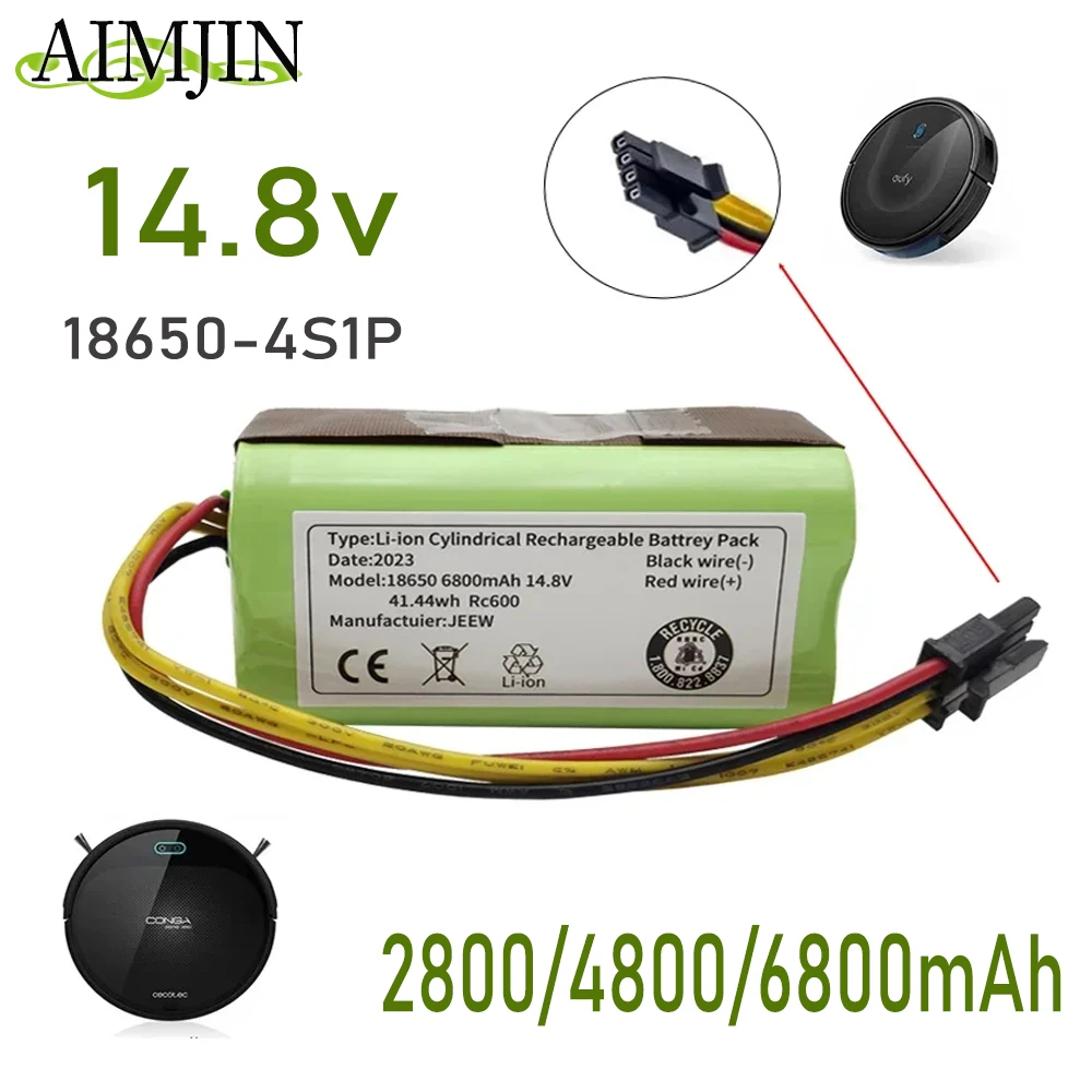 

INR18650 M26-4S1P, 14.8V Vacuum Cleaner Robot Battery 2.8Ah/4.8/6.8Ah, Mamibot EXVAC660, DEXP MMB-300, Gutrend Fusion 150