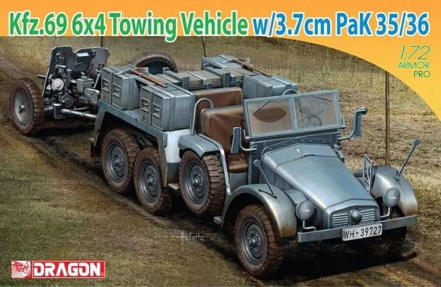 

DRAGON 7419 1/72 масштаб Kfz.69 6x4 буксировочный АВТОМОБИЛЬ w/3,7 см PaK 35/36