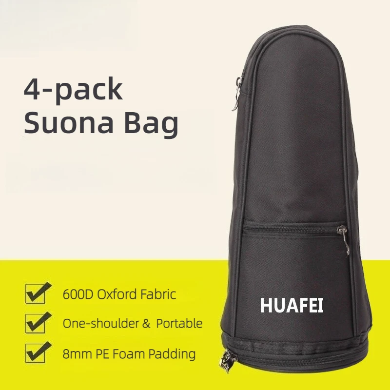 

Oxford Cloth Thickened Suona Bag One-shoulder Portable Shockproof Wear-resistant 4-pack Suona Bag Musical Instrument Accessories