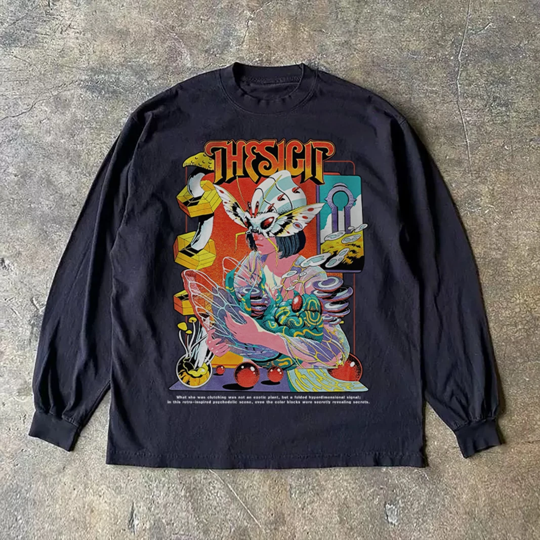 Heavyweight 310g Pure Cotton Long Sleeve T-Shirt American Retro Oversize Streetwear Versatile Comfortable Fit for Men And Women