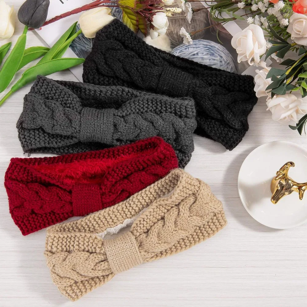 New in Plush Thick Wool Knitting Sports Headband Autumn Ear Protection Ear Warmer Women Thermal Insulation Cold Proof Head Cover