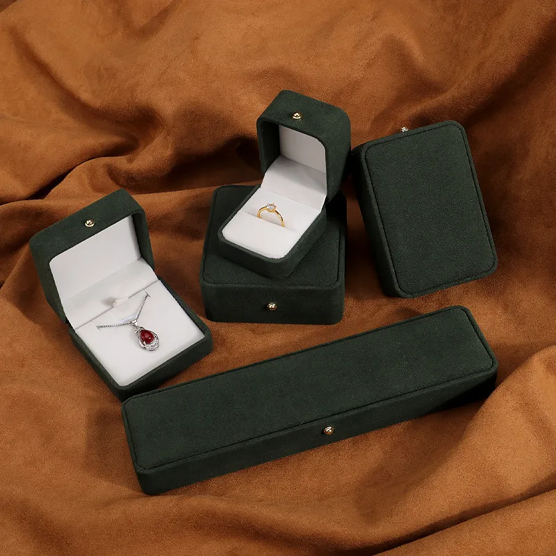 High Quality Grey Velvet Series Jewelry Box Ring Necklace Pendant Jewelry Set Storage Box Jewelry Exquisite Gift Box