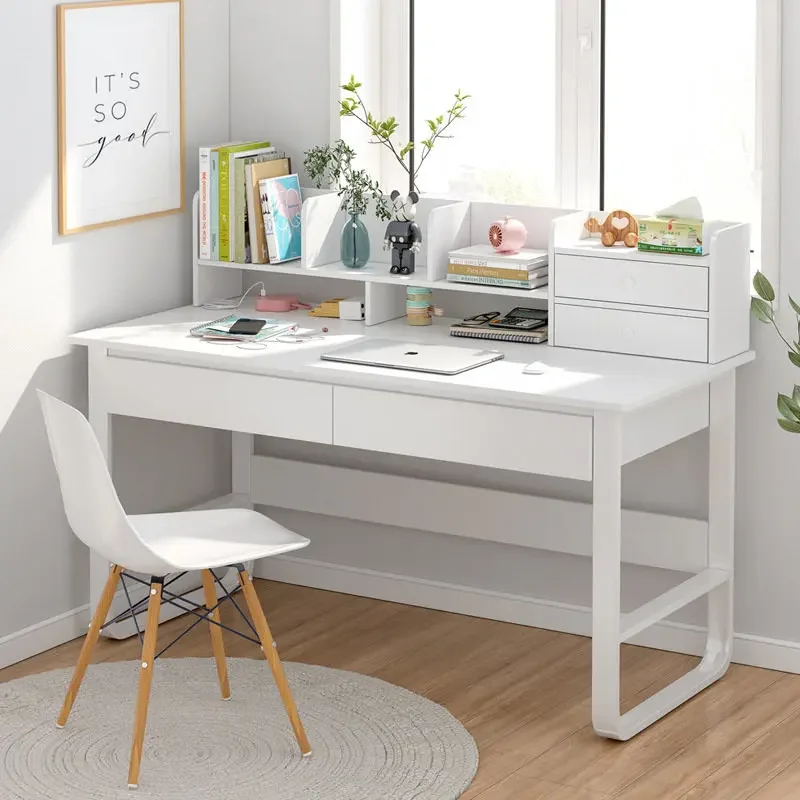 Simple Desk, Minimalist Computer Desktop, Student Study Desk, Household Writing Desk, Bookshelf, Bookshelf Combination