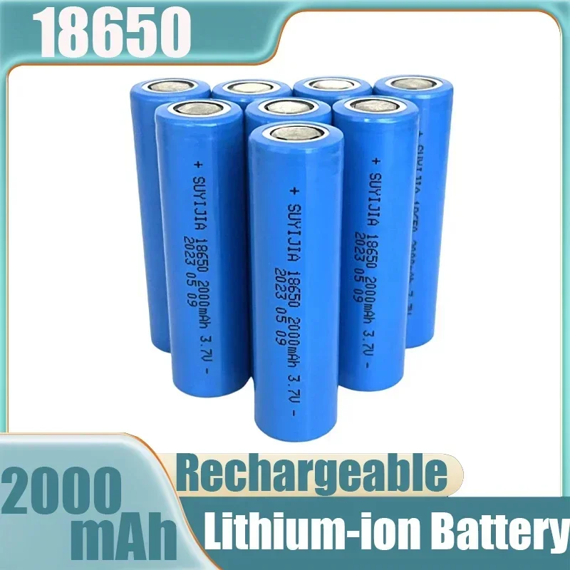 18650 3.7V 2000mAh battery ICR18650 rechargeable lithium-ion battery suitable for flashlight power bank lithium battery