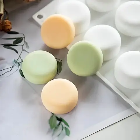 15-Cavity 3D Round Silicone Soap Molds - Flexible Handmade Soap Forms for DIY Crafts, Soap Making Essentials